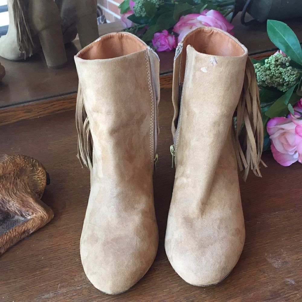 NY&C Fringe Heeled Booties